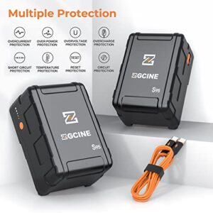 ZGCINE ZG-S95 V Mount V-Lock Battery 6400mAh(95Wh/14.8V) with D-TAP,USB-C,BP Input & Output, Mini Power Bank for Cameras, Camcorders, LED Lights, Monitors and Smartphone