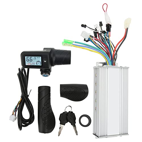 Alomejor Electric Motor Controller, 36V 48V 1000W Electric Bike Motor Brushless Controller with 805 LCD Panel Split Throttle Grip for 22.5mm Handlebar