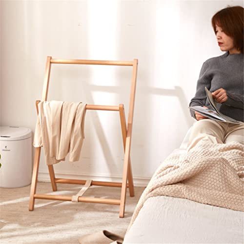 n/a Solid Wood Floor Clothes Rack Clothes Storage Rack Multifunctional Household Indoor Bedside Folding Hanger