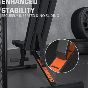 Lusper Adjustable Weight Bench Foldable - 600 Lb Stable Workout Bench, 5 Sec Fast Folding Multi-Purpose for Full Body Workout