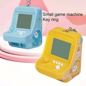 Altsuceser Micro Player Mini Arcade Machine with Keychain, 26 Classic Game Modes Support Music Mini Building Block Game Console for Children Blue