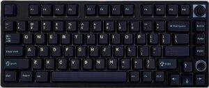 keymecher 75% mechanical keyboard, rgb backlit hotswap wireless keyboard support bluetooth, 2.4g and wire connection, mechanical gaming keyboard with ganss silver switches, pbt keycaps and volume knob