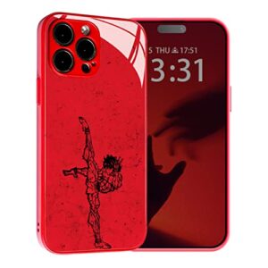 akatxezy baki hanma individual anime role phone case - show your unique taste - manga character cover tpu tempered glass shell for iphone 15