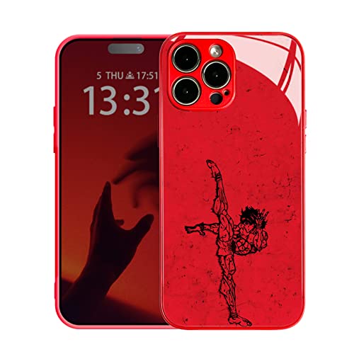 Akatxezy Baki Hanma Individual Anime Role Phone Case - Show Your Unique Taste - Manga Character Cover TPU Tempered Glass Shell for iPhone 15