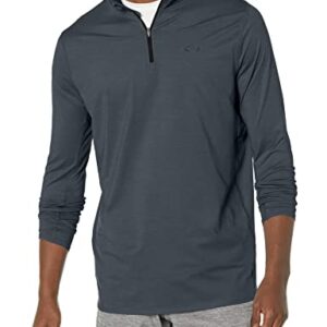 Oakley Mens Gravity Range Quarter-Zip Sweatshirt Pullover Sweater, Dark Slate HTHR, Large US