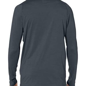 Oakley Mens Gravity Range Quarter-Zip Sweatshirt Pullover Sweater, Dark Slate HTHR, Large US