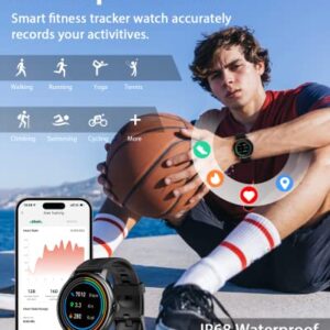 Gydom Smart Watch for Men Answer/Make Call, 1.28" Touch Screen Fitness Tracker with Blood Oxygen/Heart Rate/Sleep Monitor, 100 Sport Modes, IP68 Waterproof Smartwatch for Android iPhone