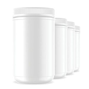 divani® plastic containers with screw on lids - 32 oz quart hot or cold freezable food ice cream jars white bpa free - set of 4