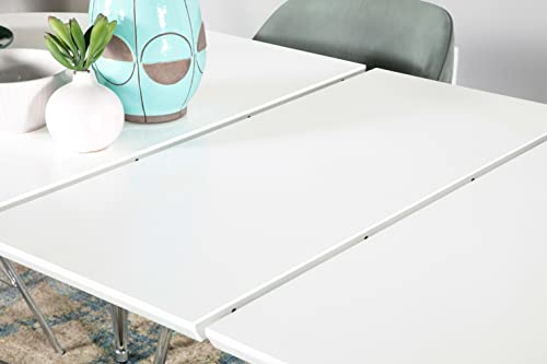 Coaster Home Furnishings Heather Oval Dining Table with Hairpin Legs Matte White and Chrome