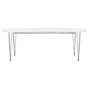 Coaster Home Furnishings Heather Oval Dining Table with Hairpin Legs Matte White and Chrome