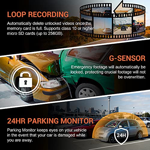 Rexing V1P 4K Dual Channel Dash Cam 4K+1080p with Wi-Fi 2.4” LCD | 170 ° Wide Angle | Dashboard Camera Recorder with Rear Camera | Supercapacitor | G-Sensor | WDR | Loop Recording | Mobile App