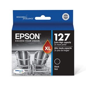 Epson T127 DURABrite Ultra Ink Standard Capacity Black Cartridge (T127120-S) for Select Stylus and Workforce Printers & Epson DURABrite Ultra 127 Extra High & Epson DURABrite Ultra 127 Extra