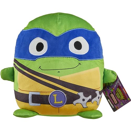 Mattel Teenage Mutant Ninja Turtles: Mutant Mayhem Plush Toys Cuutopia, 10 Inch Rounded Leonardo Kawaii-Style Plush, Blue Masked Leo Collectible
