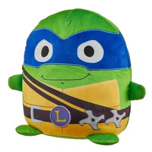 Mattel Teenage Mutant Ninja Turtles: Mutant Mayhem Plush Toys Cuutopia, 10 Inch Rounded Leonardo Kawaii-Style Plush, Blue Masked Leo Collectible