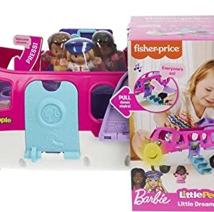 Fisher-Price Little People Barbie Toddler Toy Little Dream Plane with Lights Music & Figures for Pretend Play Ages 18+ Months