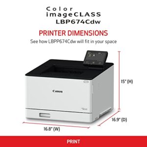 Canon Color imageCLASS LBP674Cdw - Wireless, 2-Sided Laser Printer with 3 Year Limited Warranty,White