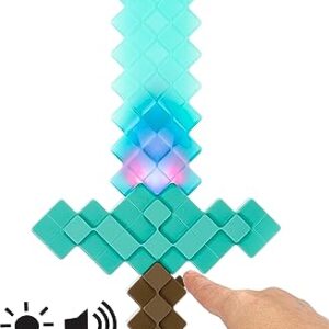 Mattel Minecraft Toys, Enchanted Diamond Sword with Lights & Sounds, Role-Play Gift for Kids