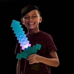 Mattel Minecraft Toys, Enchanted Diamond Sword with Lights & Sounds, Role-Play Gift for Kids