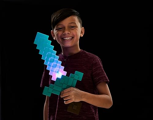 Mattel Minecraft Toys, Enchanted Diamond Sword with Lights & Sounds, Role-Play Gift for Kids