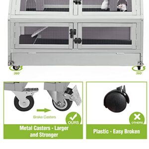 Guinea Pig Cages Anti-Chewing Hamster Cage 2 Story Large Platform Small Animal Cages with Chewing Toy, Food Bowl, Hideout and 2.36”Deeper Plastic Tray