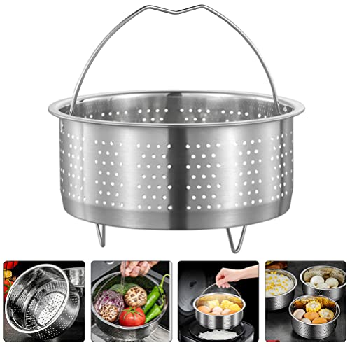 Luxshiny Rice Cooker Rice Cooker Rice Cooker Steamer Basket with Handle Legs Vegetable Steamer Insert Stainless Steel for Steaming Food Meat Fish Rice Veggie 22cm Accessories