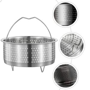 Luxshiny Rice Cooker Rice Cooker Rice Cooker Steamer Basket with Handle Legs Vegetable Steamer Insert Stainless Steel for Steaming Food Meat Fish Rice Veggie 22cm Accessories
