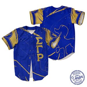 Bad Bananas Sigma Gamma Rho Sorority Paraphernalia - SGRHO - Athletic Baseball Jersey - Official Vendor - Blue 2X-Large