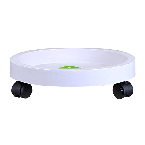 11Inch Heavy Duty Plant Caddy with Wheels,Plant Stand Round Flower Pot Mover, Rolling Plant Stand Pot Trolley,Potted Flower Mover Dolly with Casters Round Coaster for Indoor Outdoor (White)