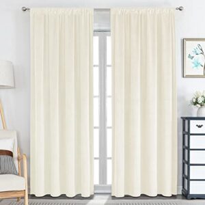 vanasee velvet curtains for bedroom ivory 5284 inch soft blackout thermal insulated curtains window treatment for bedroom