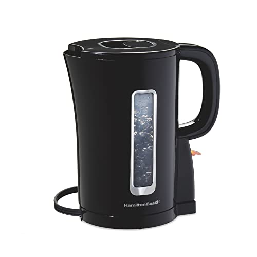 Hamilton Beach 41038 Electric Tea Kettle, Water Boiler & Heater, Cordless Serving, Auto-Shutoff Dry Protection, 1500 Watts for Fast Boiling, 1.7 Liter, Black