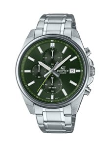casio edifice men's stainless steel chronograph date indicator 43.8mm watch efv-610d-3cv