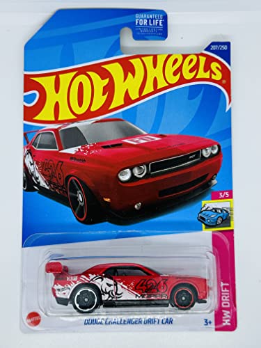 Hot Wheels - Dodge Challenger Drift CAR - RED - HW Drift 3/5 - 207/250 - Ships in a Box / Bubble Wrapped