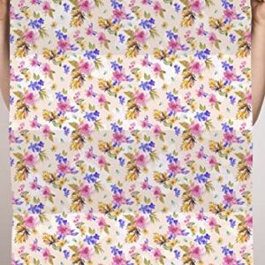 CENTRAL 23 Pretty Wrapping Paper For Women - 6 Thick Gift Wrap Sheet - Floral Wrapping Paper - Pink Purple Flowers - For Birthday Bridal Shower Anniversary - Comes With Fun Stickers