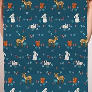 CENTRAL 23 Woodland Creatures Wrapping Paper - Blue Wrapping Paper - 6 Sheets Gift Wrap For Boys And Girls - Animals Deer Mushroom - Comes With Stickers