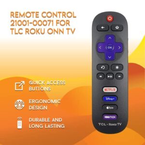 Ceybo OEM 21001-00071 Remote Control for TCL Roku TV Includes Netflix, Disney+, Apple TV & HBOMax Shortcuts 32S327, 32S335, 43S433, 43S435, 50S435, 55S435, 65S435