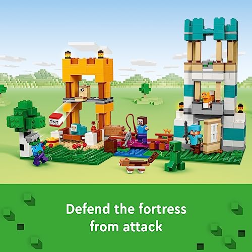 LEGO Minecraft The Crafting Box 4.0 21249 Building Toy Set, Custom-Build Playset Featuring Classic Bricks, Figures and Game Accessories, Model Guides Spark Creativity for 8 Year Old Kids