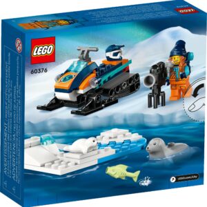 LEGO City Arctic Explorer Snowmobile 60376 Building Toy Set, Snowmobile Playset with Minifigures and 2 Seal Figures for Imaginative Role Play, Fun Gift Idea for 5 Year olds