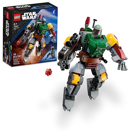 LEGO Star Wars Boba Fett Mech 75369 Buildable Star Wars Action Figure, This Posable Mech Inspired by The Iconic Star Wars Bounty Hunter Features a Buildable Shield, Stud Blaster and Jetpack