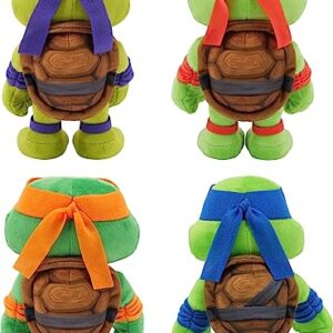 Teenage Mutant Ninja Turtles: Mutant Mayhem Plush Toys 4 Pack of 8 Inch Leonardo, Michelangelo, Raphael and Donatello, TMNT Movie