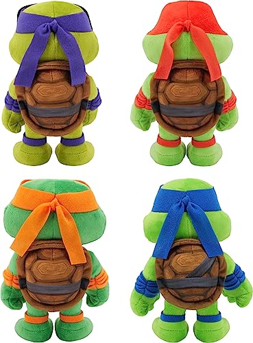 Teenage Mutant Ninja Turtles: Mutant Mayhem Plush Toys 4 Pack of 8 Inch Leonardo, Michelangelo, Raphael and Donatello, TMNT Movie