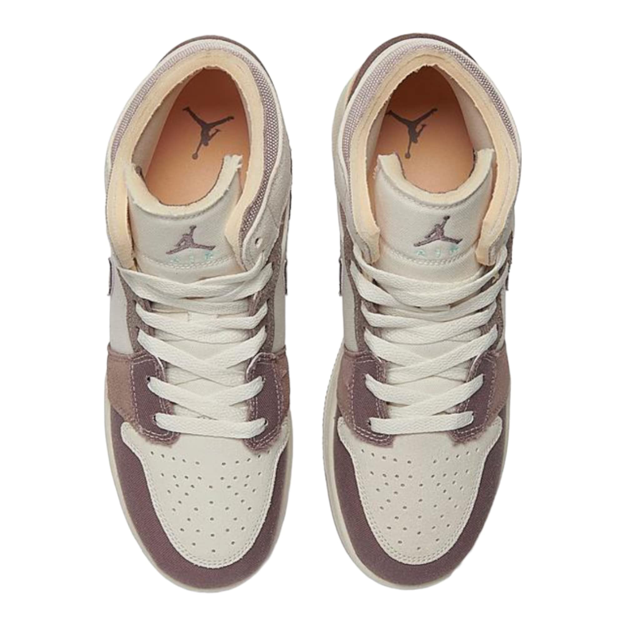 NIKE Jordan 1 Mid Grade School Big Kids Sail/Taupe Haze-Fossil Stone DZ4466-102 5.5Y 5.5 Big Kid