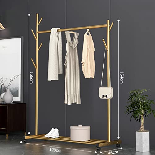 TJLSS Metal Hanger Marble Hanger Floor Bedroom Living Room Hanging Clothes and Simple (Color : Rose Gold, Size : 169 * 120 * 46cm)