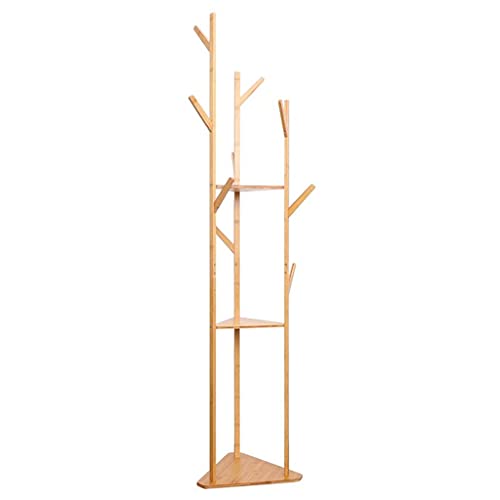 EYHLKM Natural Clothes Hanger Stand Multi-Functional Clothes Rack Coat Rack Floor Standing Clothes Hanging Shelf Clothes