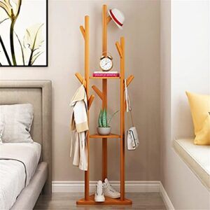 EYHLKM Natural Clothes Hanger Stand Multi-Functional Clothes Rack Coat Rack Floor Standing Clothes Hanging Shelf Clothes