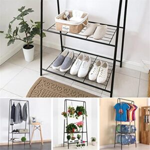 TJLSS Stable Clothes Rack Floor Standing Clothes Hanging Storage Shelf Clothes Hanger with Shelf Simple Style Furniture (Color : D, Size : 160 * 59.5 * 36.5cm)