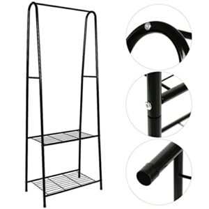 TJLSS Stable Clothes Rack Floor Standing Clothes Hanging Storage Shelf Clothes Hanger with Shelf Simple Style Furniture (Color : D, Size : 160 * 59.5 * 36.5cm)