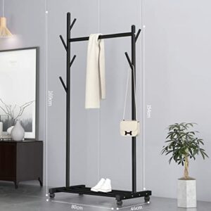 TJLSS Metal Hanger Marble Hanger Floor Bedroom Living Room Hanging Clothes and Simple (Color : Gray, Size : 169 * 80 * 46cm)