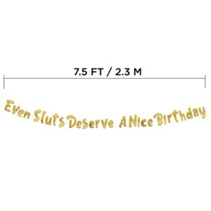 Funny Girls Gold Birthday Glitter Banner – Happy Birthday Party Supplies, Ideas, and Gifts – 21st, 22nd, 23rd,24th, 25th, and 30th Adult Birthday Decorations