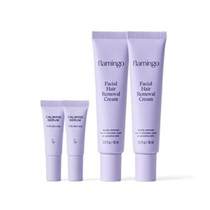 flamingo facial hair removal cream - 1.35 fl oz - pack of 2 - gentle formula - safe for sensitive skin