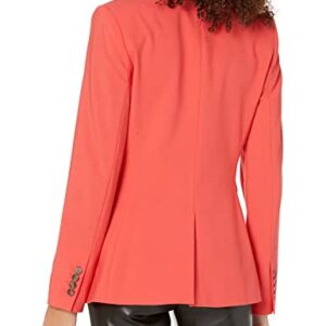 DKNY Women's Pockets Casual Lon Sleeve Jacket, Cayenne